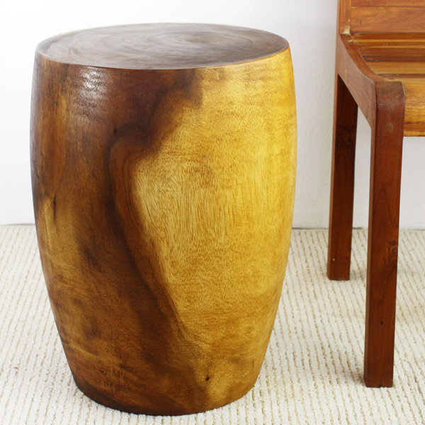 Foundstone™ Sitka 20'' Tall Solid Wood Drum End Table & Reviews Wayfair